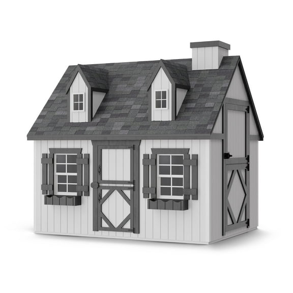 Little Cottage Co. 6x8 Cape Cod Playhouse with Floor, Outdoor Wood Do-It-Yourself Kit