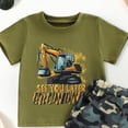 thumbnail image 3 of Faraee Toddler Boys 2nd Birthday Construction Outfit Excavator Truck T-Shirt Camo Shorts Set 2 Piece for Summer Party Playwear Gift 12-18 Months Camo, 3 of 4