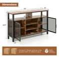 thumbnail image 3 of Gymax Wine Bar Cabinet 55-Inch Buffet Sideboard with 8-Bottle Wine Racks Brown, 3 of 10