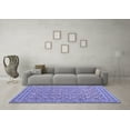 thumbnail image 3 of Ahgly Company Machine Washable Indoor Square Persian Blue Traditional Area Rugs, 5' Square, 3 of 4