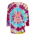 thumbnail image 5 of Liquidation d'Économies d'Été Staron Chandails de Pâques pour Femmes Blouses à Manches 3/4 Col Rond T-Shirts Graphiques Basiques T-Shirts d'Été Tendance Hauts d'Été Chandails, 5 of 5