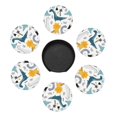 thumbnail image 3 of Posavasos de cuero de 6 piezas, posavasos de estilo escandinavo de dinosaurio para bebidas, posavasos para tazas, regalo de inauguración de la casa, ideal para la decoración del hogar, 3 of 7