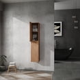 thumbnail image 4 of Bathroom Vanity, 12" Bathroom Side Cabinet, 2-Soft Close Doors, Float Mounting Design, 12*2(KD-Packing), Imitative Oak Bathroom Storage Cabinet,Plywood Bathroom Shelving, 4 of 23