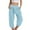 Light Blue, variant on Kmdttou Women's Solid Color Pocket Leggings Cropped Pants Casual Women's Cropped Pants Cropped Pants Cropped Pants