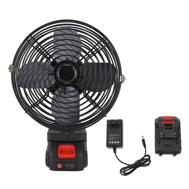 Ventilador con pilas, impermeable, recargable, para viajes al aire libre, coche, RV, escritorio de 8 pulgadas, 1500 MAh