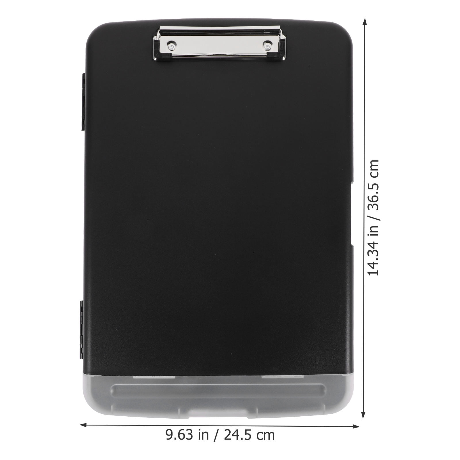 BESTYASH Clipboard with Storage Folder, Black Polypropylene Document Organizer, 1 Piece Clipboard