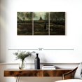 thumbnail image 3 of Elephant Stock The Parsonage Garden At Nuenen Wall Art - Horizontal Multi Panel Canvas - Living Room Wall Decor - Nature Multi Panel - Gray And Green Decor By Vincent Van Gogh - 38" x 18", 3 of 8