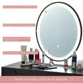 thumbnail image 6 of Gymax Makeup Vanity Dressing Table Set w/ Touch Screen Padded Stool Black, 6 of 8