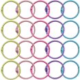 thumbnail image 1 of 100 anillos para encuadernación de libros, anillos de hojas sueltas de 1,2 pulgadas, anillos de metal en 5 colores, anillos de libro fáciles de abrir con un grosor de 0,08 pulgadas para álbumes de rec, 1 of 5