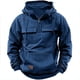 thumbnail image 1 of Suéter con capucha de color sólido para hombre de primavera y otoño, abrigo de suéter de cuero con múltiples bolsillos y deportes para jóvenes, 1 of 6