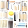 thumbnail image 1 of 61pcs Ceramic Sculpting Tools Set, Clay Pottery Carving Kit, Wooden Modeling Knife, For Polymer Clay Pottery Candles Hy, 1 of 5