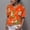 Orange, variant on Ladies Shirts Summer Top for Women Shirts 2 Women's Funky Shirt Blouse Frontpocket Flower Print Elegant Button Casual Top Orange S