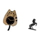 thumbnail image 5 of Reloj de pared decorativo con forma de gato, reloj de pared de madera, decoración moderna, escultura de animal silencioso, estatua de caballo de resin, 5 of 8
