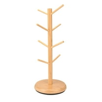 Shoreew Cup Holders Tree Wooden Rotating Cup Stand with 8 Hooks Coffee Mug Tree for Counter Coffee Mug Holder Coffee Bar Display Stand
