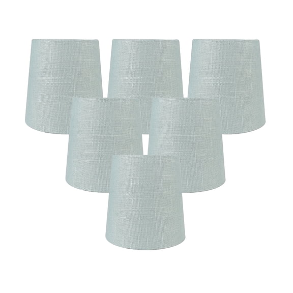 MERIVILLE Linen Clip-On Chandelier Lamp Shades, 4 x 5 x 5 in, Capri, Set of 6
