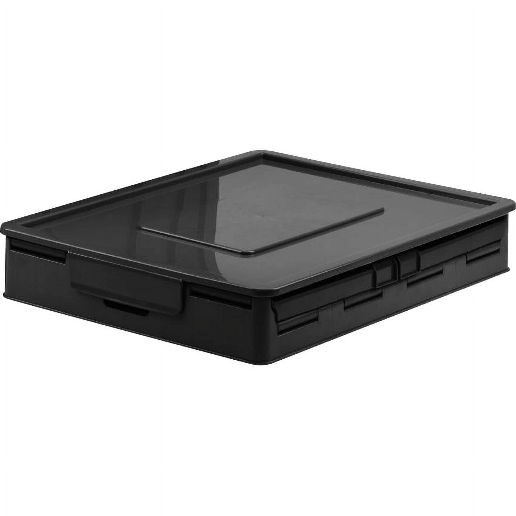 Folding Storage Cube with Lid, Black (Case of 4)