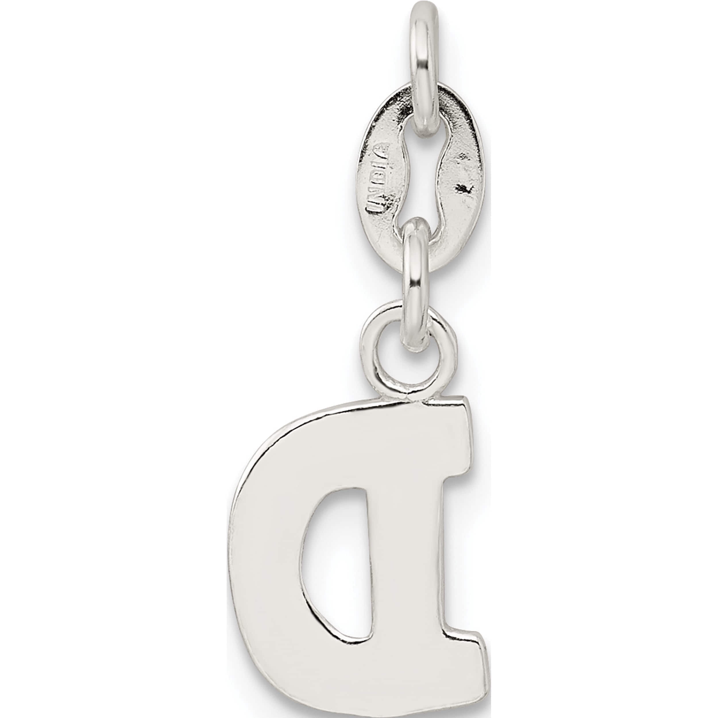 Sterling Silver Letter D Initial Charm (16 X 7) Made In India qc6513d