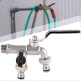 thumbnail image 3 of 1/2" 3/4" Dual Outlet Brass Garden Faucet Outdoor Anti-Freeze Water Spigot Washing Machine Tap for Hose & Pool, 3 of 5