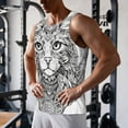 thumbnail image 5 of Gukieu Intricate Cat Mandala Print Men's Quick Dry Fitness Vest, Round Neck Sleeveless Fitness Bodybuilding Top-X-Large, 5 of 7