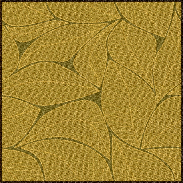 Ahgly Company Machine Washable Indoor Square Transitional Dark Bisque Brown Area Rugs, 4' Square