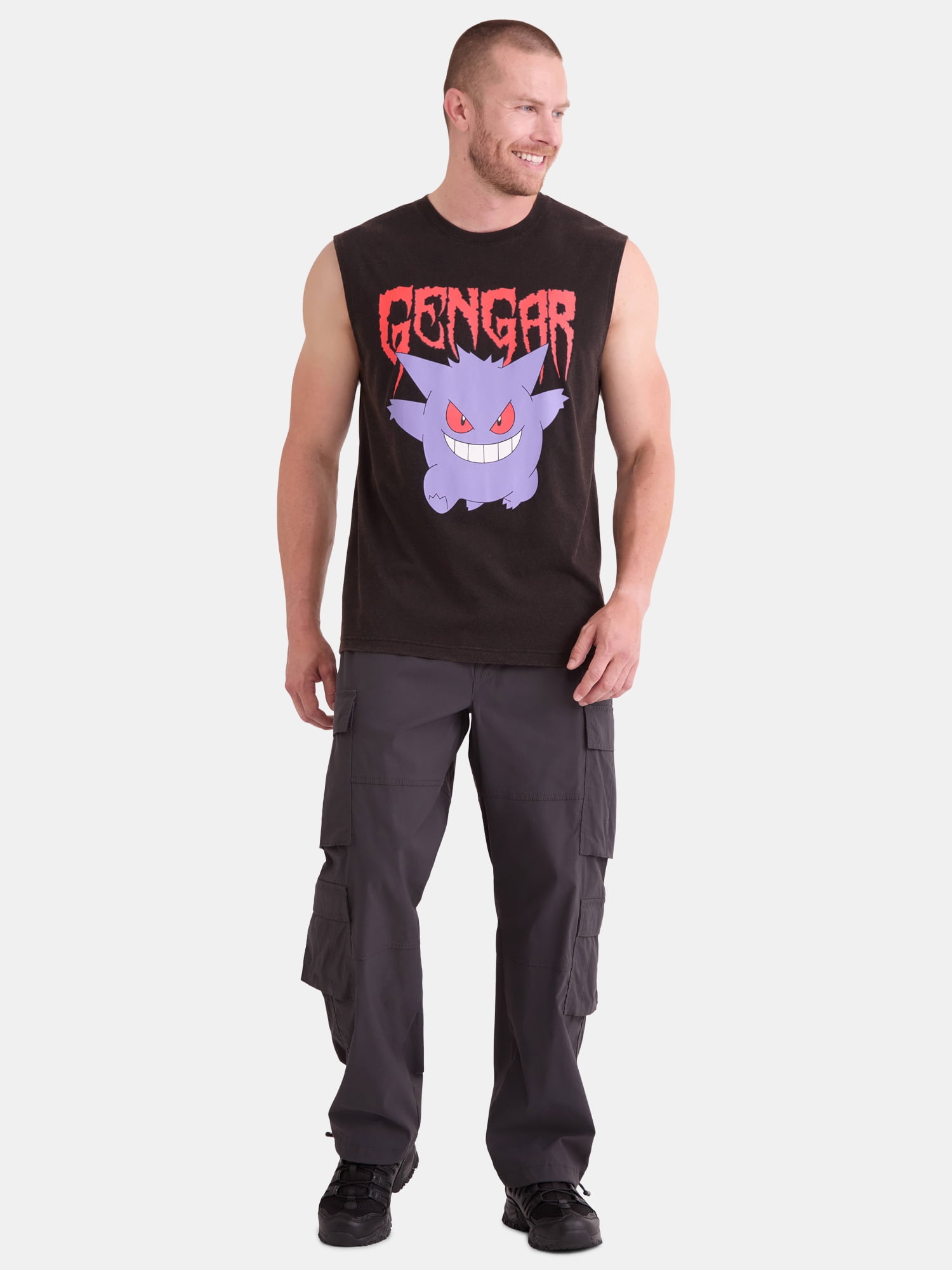 Gengar Men's and Big Men's Graphic Muscle Tee, Sizes S-3XL