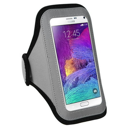 Insten Gray Sports Workout Armband Phone Holder Case For Apple iPhone 6 6+ 6S Plus / Samsung Galaxy Note 7 4 3 /Motorola Google Nexus 6 / ZTE ZMax Smartphone / LG