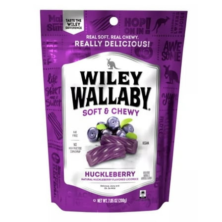 Wiley Wallaby 120073 Huckleberry Licorice Soft & Chewy 7.05 oz. Bag, Pack of 1