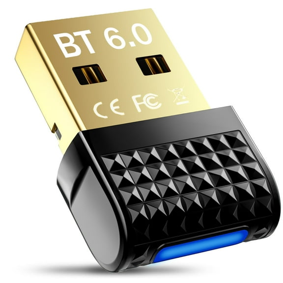 Bluetooth Adapter 6.0 for PC, USB 6.0 Bluetooth Dongle, EDR Wireless Transmitter Receiver for Laptop, PC, Headset Keyboard Mouse Stereo Compatible Windows 11/10/8.1/7