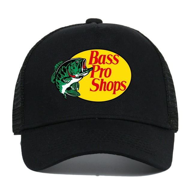 Bassproshops Casquette de Baseball en Coton Imprimé Protection Solaire Pêche d'Été (Noir)