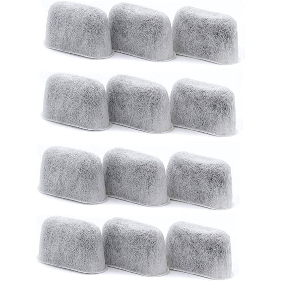 Cuisinart Compatible Activated Charcoal Water Filter Replacement - Universal Fit All Cuisinart and Braun Coffee Makers - Pure and Refresh Taste (12 Pack)