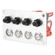 thumbnail image 5 of Panel de interruptor marino de 4 bandas LED azul botón de bloqueo automático DC12V 16A Universal para coche barco RV camión, 5 of 12