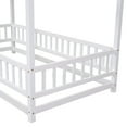 thumbnail image 5 of Miniyam Twin Size Toddler Bed , Wood Floor House Bed with Rail for Kids, White, 5 of 8