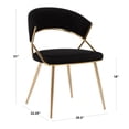 thumbnail image 7 of LumiSource Jie Glam Dining Chairs, Black/Gold, Set Of 2 Chairs, 7 of 7