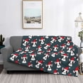 thumbnail image 2 of Rateoe Christmas Hat Cute Puppy A Pattern Flannel Throw Blanket, Ultra-soft Blanket for Bed, Couch, Car, Hypoallergenic Anti-pilling blanket-60"x50"(Horizontal), 2 of 6