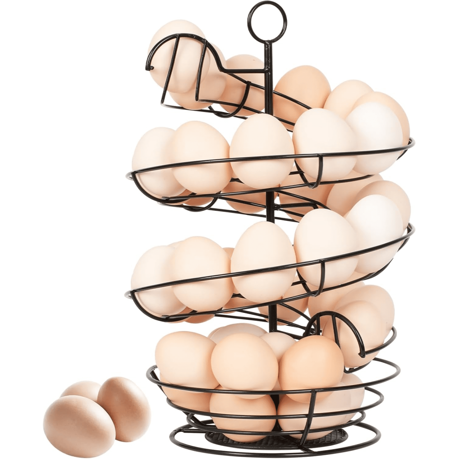 CMYYNNA Spiral Metal Egg Holder Countertop, Fresh Egg Holder Countertop,Egg Storage for Countertop, Spiral Egg Storage Display Rack for Kitchen,Farmhouse