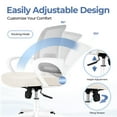 thumbnail image 6 of CELTOSS Ergonomic Office Chair, Mid Back White Mesh Computer Desk Chair with Lumbar Support, Swivel, Height Adjustable, with Armrests, Ivory, 6 of 13