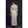 thumbnail image 2 of Bimba Rayon Stripe,Leaves & Rose Floral Printed Gown Kimono Sleeves Summer Long Maxi SlitÂ&nbsp;Dress-XX-Large, 2 of 6