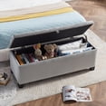 thumbnail image 3 of LUCKHAO Large Upholstered Storage Ottoman,End of Bed Bench,Flip Top Entryway Bench,Tufted Foot Rest Stool,Can Used as Tea Table,Vanity Bench,Livingroom Chair, 3 of 8