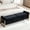 Velvet Black, variant on 67" End of Bed Bench King Size, Velvet Storage Bench for Bedroom Foot of Bed, Upholstered Double Lids Storage Ottoman Bench with Golden Legs for Window Living Room Entryway, Light Grey