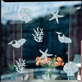 thumbnail image 6 of 16Pcs 4 Styles Ocean Window Clings Starfish Coral Sea Shell Rainbow Glass 3D Sun Catcher Stickers Non Adhesive Anti-Collision Alert Decals Window Decals, 6 of 9