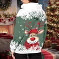 thumbnail image 5 of Wang6 Full Zip up Christmas Hoodies for Women Trendy Long Sleeve Back Reindeer Printed Hooded Sweatshirts Fall Xmas V Neck Loose Fit Tops Light Green L, 5 of 7