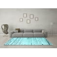 thumbnail image 3 of Ahgly Company Indoor Round Solid Light Blue Modern Area Rugs, 5' Round, 3 of 4