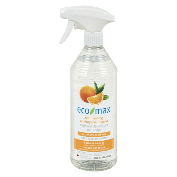 Eco Max Disinfecting All Purpose Cleaner, Natural Cleaner, Orange Scent, 800ml