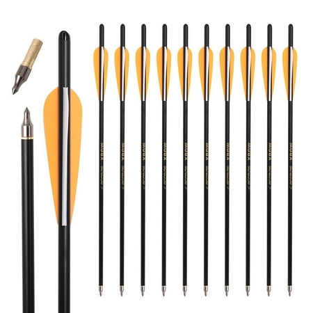22 inch mixed carbon crossbow arrows shooting diameter 8.8mm outer diameter 4 inch rubber feathers 12 pieces