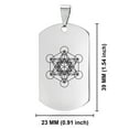 thumbnail image 2 of Stainless Steel Sacred Geometry Metatron's Cube Dog Tag Pendant Necklace, 2 of 3