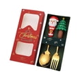 thumbnail image 1 of Juego de tenedores y cucharas navideñas de acero inoxidable, tenedores y cucharas de postre, cucharillas de té, juego de cubiertos, kits de cubiertos 2A, 1 of 8
