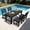 Black, variant on SERWALL 5-Piece HDPE Outdoor Dining Table Set, All-Weather 67-Inch Patio Table and 4 Armless Chairs for Deck, Lawn or Garden, Brown
