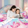 thumbnail image 5 of Manfei Rainbow Axolotl 7-Piece King Bedding,Kawaii Ocean Animal King Bed in a Bag,Colorful Stars Reversible, 5 of 7