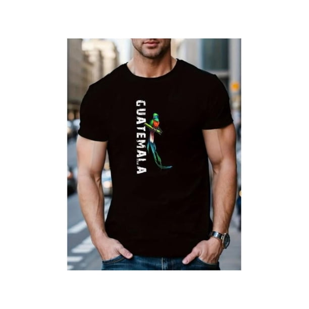 Guatemala-inspired Graphic Tee - Soft, Breathable Cotton, Round Neck, Regular Fit, Casual Summer Streetwear Shirt for Men - Vibrant Bird Print, Comfortable Wear