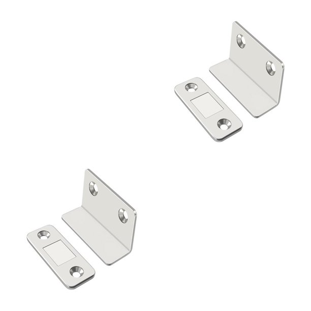 Eigraketly Pestillos de cajón de 2 piezas con tornillos de montaje, cierres de armario de Metal, herrajes invisibles para muebles, accesorios de cocina Plata 2piezas Eigraketly CBP384601